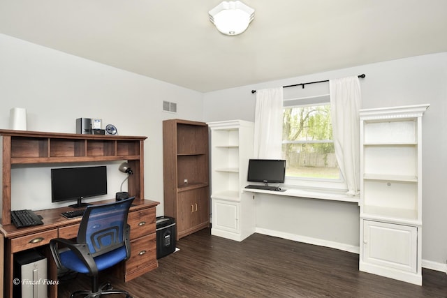 193 Thunderbird Trl, Carol Stream, IL 60188 - office space featuring visible vents, baseboards, and dark wood-style floors