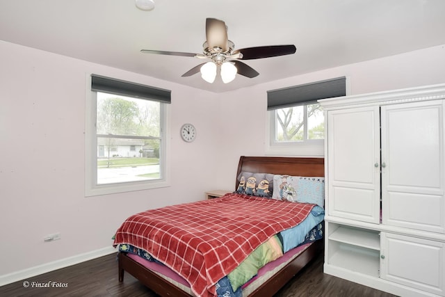 193 Thunderbird Trl, Carol Stream, IL 60188 - bedroom with dark wood-style flooring, baseboards, and multiple windows