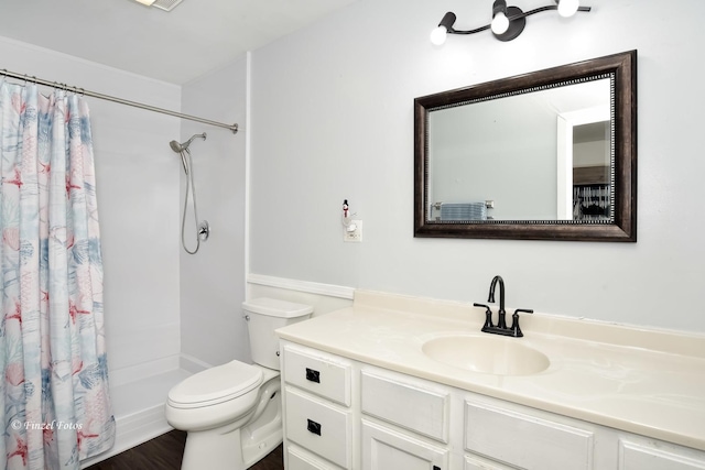 193 Thunderbird Trl, Carol Stream, IL 60188 - full bathroom featuring vanity, toilet, and a shower with shower curtain
