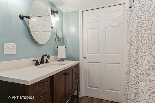 129 S Palmer Dr, Bolingbrook, IL 60490 - bathroom featuring vanity and wood finished floors