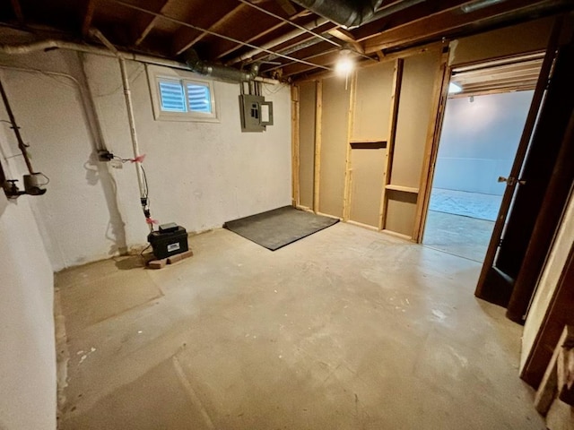 below grade area featuring electric panel