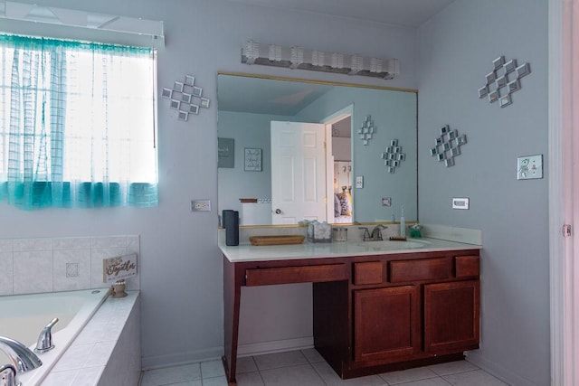 695 Cassandra Ln, University Park, IL 60466 - full bath with baseboards, tile patterned flooring, a bath, and vanity