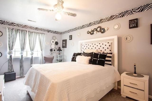695 Cassandra Ln, University Park, IL 60466 - carpeted bedroom with ceiling fan, visible vents, and baseboards