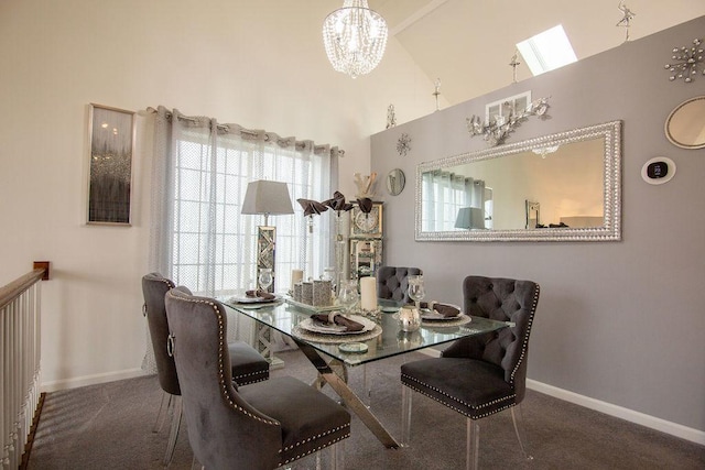695 Cassandra Ln, University Park, IL 60466 - dining space featuring an inviting chandelier, baseboards, and carpet floors