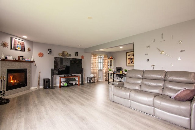 695 Cassandra Ln, University Park, IL 60466 - living room with recessed lighting, light wood finished floors, and a fireplace