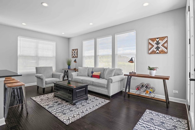 27025 Ashgate Xing, Plainfield, IL 60585 - living room featuring baseboards, recessed lighting, and wood finished floors