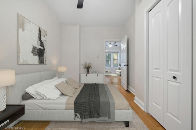 3903 N Claremont Ave Unit 1, Chicago, IL 60618 - bedroom with wood finished floors and a ceiling fan