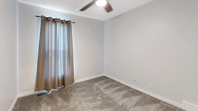 353 Marian Ct, Bolingbrook, IL 60440 - spare room with carpet floors, a ceiling fan, and baseboards
