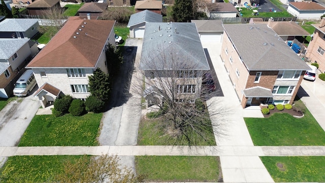 drone / aerial view with a residential view