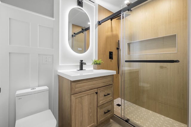 6301 N Sheridan Rd Unit 12C, Chicago, IL 60660 - bathroom with a shower stall, toilet, and vanity