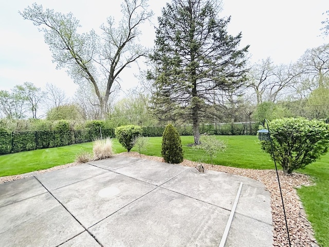 view of patio featuring a fenced backyard