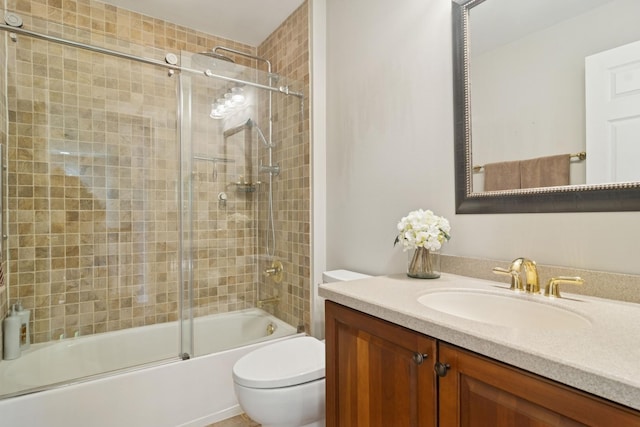 15 Red Tail Dr, Hawthorn Woods, IL 60047 - bathroom with toilet, vanity, and shower / bath combination with glass door