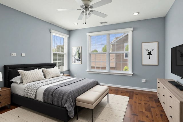 15 Red Tail Dr, Hawthorn Woods, IL 60047 - bedroom with wood finished floors, baseboards, recessed lighting, and a ceiling fan