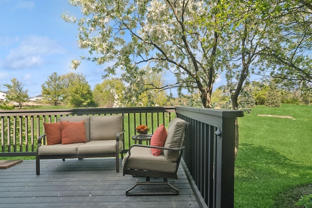 15 Red Tail Dr, Hawthorn Woods, IL 60047 - deck with outdoor lounge area and a lawn