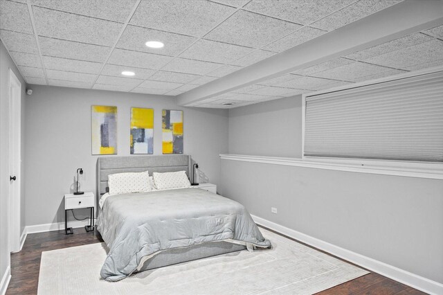 1759 Baybrook Ln, Naperville, IL 60564 - bedroom featuring wood finished floors, baseboards, recessed lighting, and a drop ceiling
