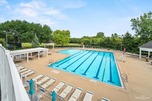 1759 Baybrook Ln, Naperville, IL 60564 - community pool with a gazebo, a patio, and view of scattered trees