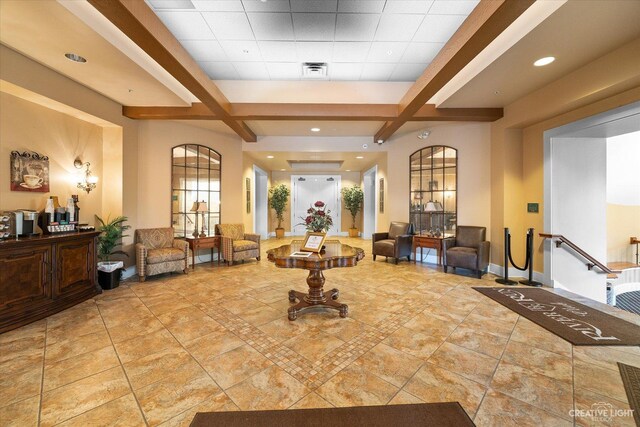 1759 Baybrook Ln, Naperville, IL 60564 - community lobby featuring beamed ceiling and recessed lighting