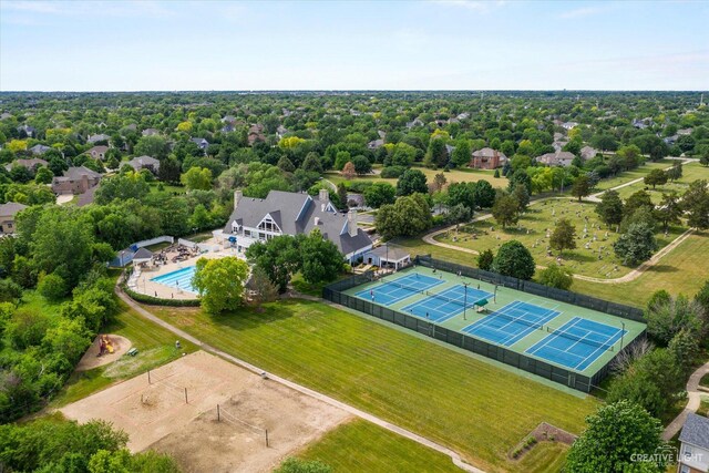 1759 Baybrook Ln, Naperville, IL 60564 - aerial view of a pool