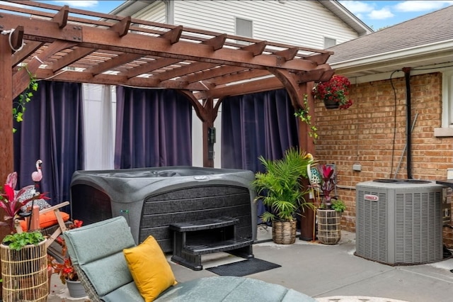 2041 175th St, Homewood, IL 60430 - view of patio / terrace with central AC unit and a pergola