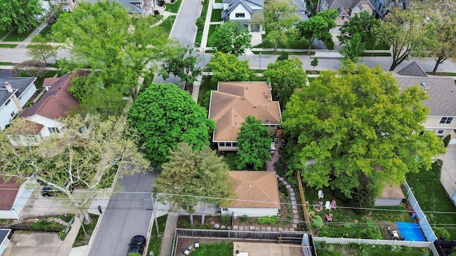 aerial view of residential area