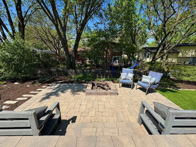660 Londonberry Ln, Bolingbrook, IL 60440 - view of patio with an outdoor fire pit
