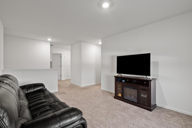 10407 Morse Pl, Crown Point, IN 46307 - living area featuring recessed lighting, baseboards, and light carpet