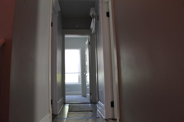 stairway with baseboards