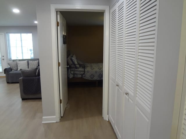 2013 Silverstone Dr Unit 2013, Carpentersville, IL 60110 - hallway featuring recessed lighting, baseboards, and light wood-style flooring
