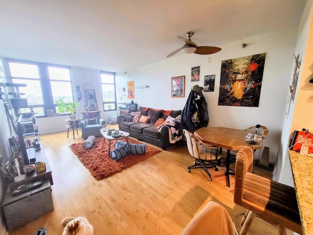 1255 S State St Unit 906, Chicago, IL 60605 - living area with ceiling fan and wood finished floors
