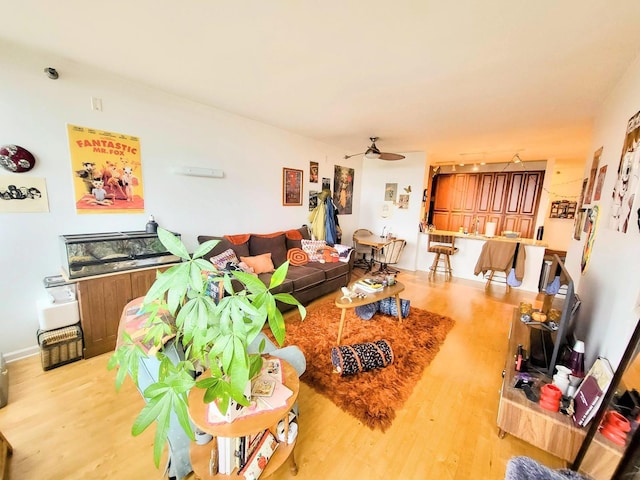 1255 S State St Unit 906, Chicago, IL 60605 - living room with a ceiling fan and wood finished floors