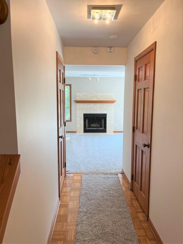 corridor with baseboards