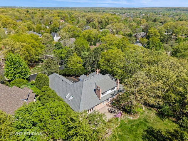 8980 N Enclave Dr, Burr Ridge, IL 60527 - aerial view of property and surrounding area featuring a heavily wooded area