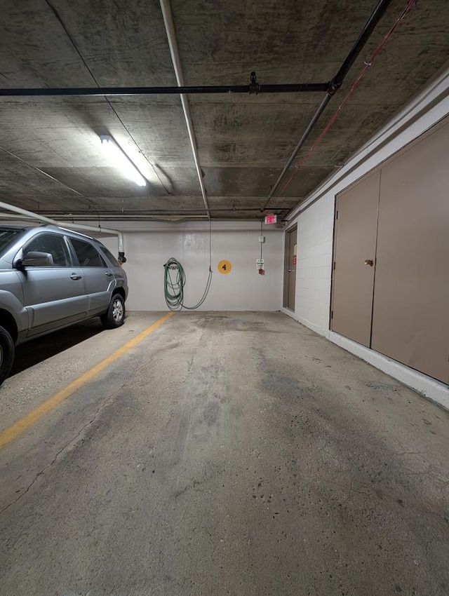 view of parking garage