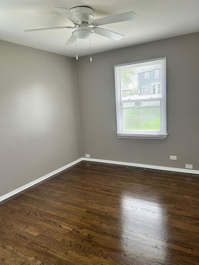 607 W Maude Ave, Arlington Heights, IL 60004 - empty room with baseboards, wood finished floors, and a ceiling fan