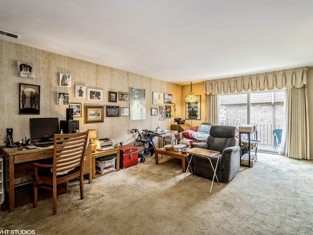 9622 Bianco Ter Unit D, Des Plaines, IL 60016 - living room featuring carpet and a desk