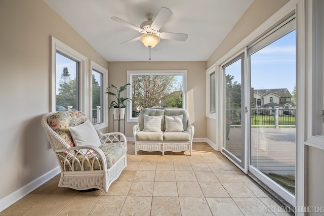 sunroom / solarium with baseboards