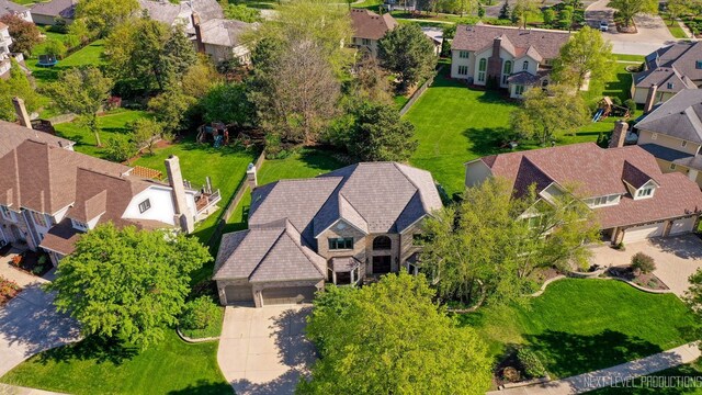 aerial perspective of suburban area