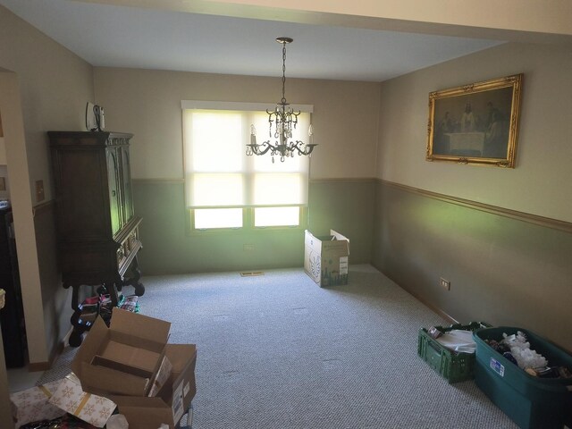 8730 Henry St, Orland Park, IL 60462 - unfurnished room with carpet floors and a chandelier