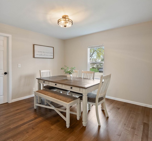 112 E Page St, Elkhorn, WI 53121 - dining area with baseboards and dark wood finished floors