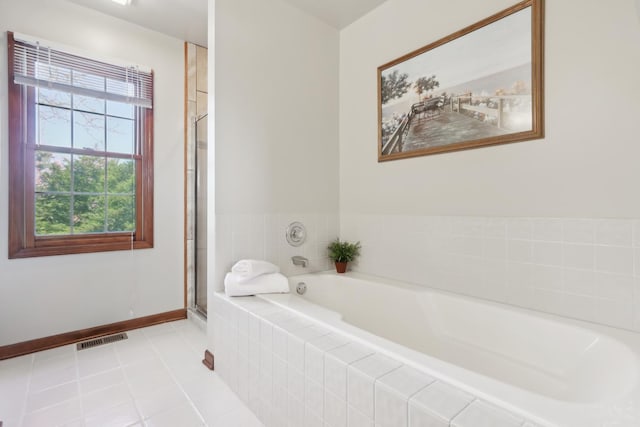 2835 Randall Ridge Ct, Elgin, IL 60124 - full bath with a shower stall, tile patterned flooring, baseboards, and a bath