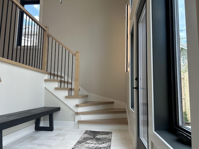 1928 W George St, Chicago, IL 60657 - stairs featuring baseboards