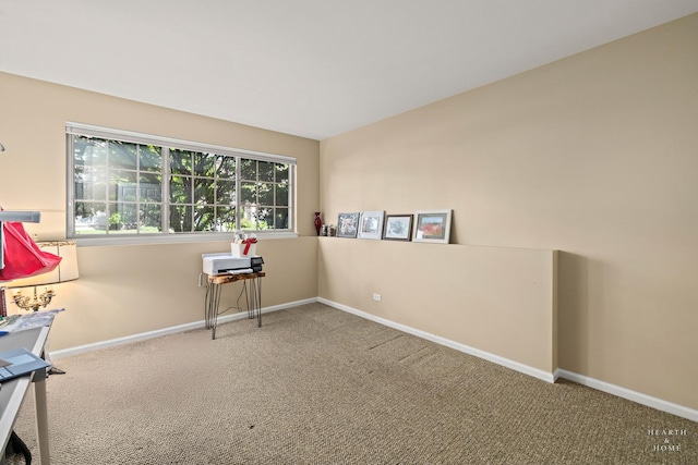 misc room featuring carpet flooring and baseboards