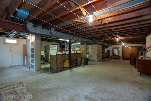 9450 Greenwood Ave, Des Plaines, IL 60016 - below grade area with freestanding refrigerator