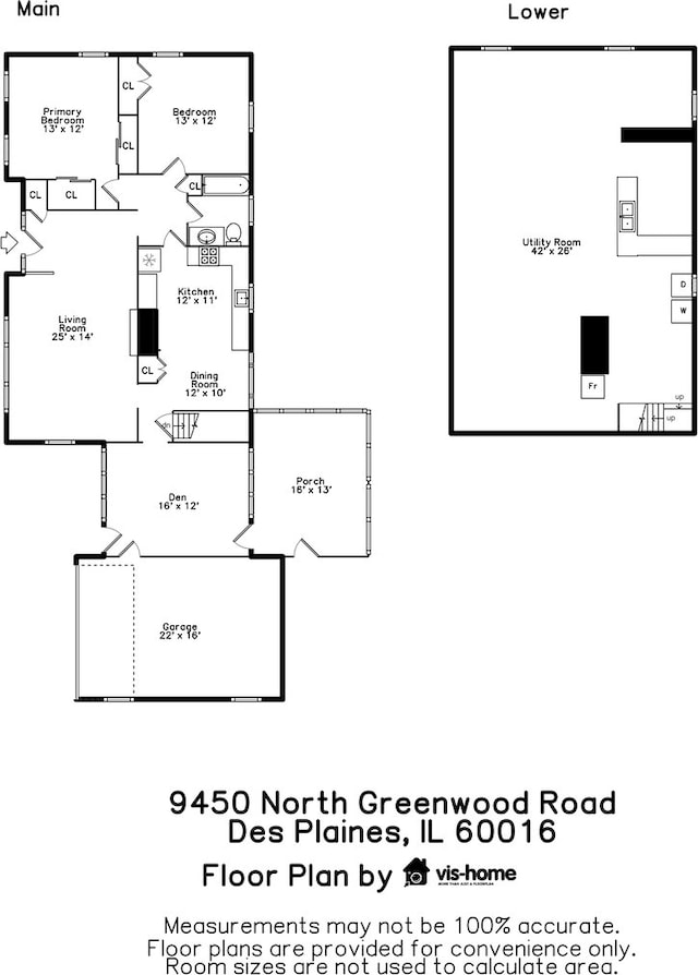 9450 Greenwood Ave, Des Plaines, IL 60016 - property floor plan