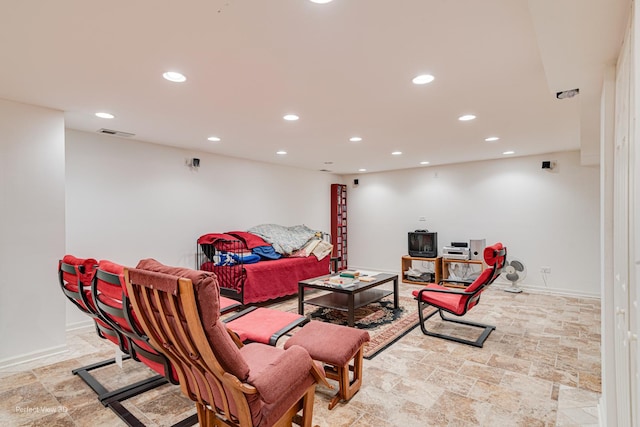 400 Illinois Rd, Frankfort, IL 60423 - living room with stone tile flooring, recessed lighting, and baseboards