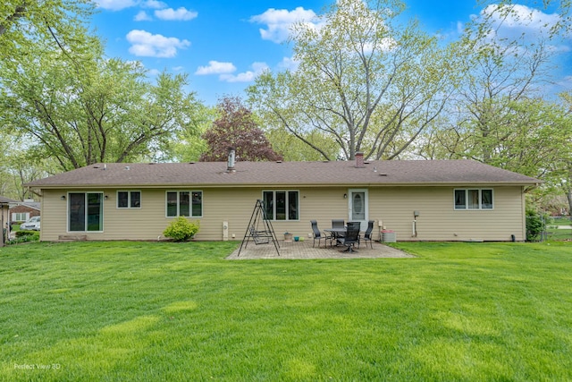 400 Illinois Rd, Frankfort, IL 60423 - back of house featuring a patio, a lawn, and a chimney