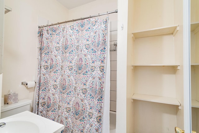 1449 N Artesian Ave, Chicago, IL 60622 - full bathroom featuring toilet, a shower with curtain, and a sink