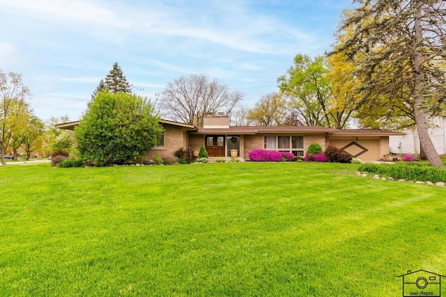 2312 Robertson Ln, Flossmoor, IL 60422 - view of front of home with a front lawn and a chimney