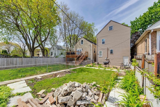 3117 S 53rd Ave, Cicero, IL 60804 - view of yard with a wooden deck and stairway