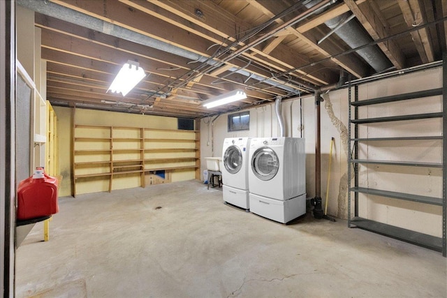 26W266 Tomahawk Dr, Wheaton, IL 60189 - unfinished below grade area with separate washer and dryer